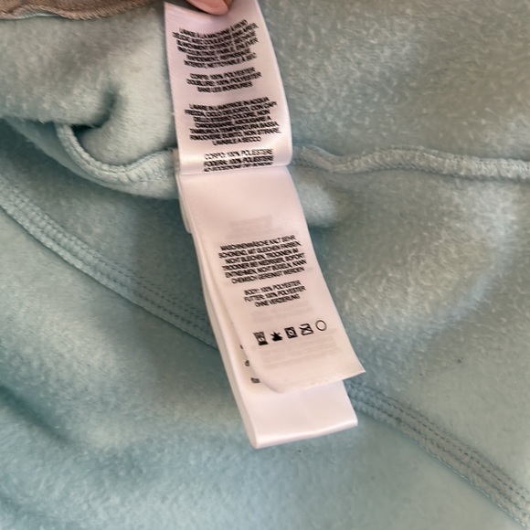 Columbia baby blue fleece long sleeve jacket/coat. Full front zip & cord cinch - Picture 10 of 16